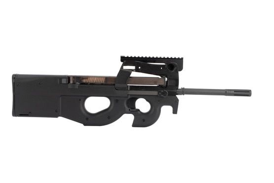 FN PS90 Bullpup rifle is chambered in 5.7x28mm and features a 16 inch barrel